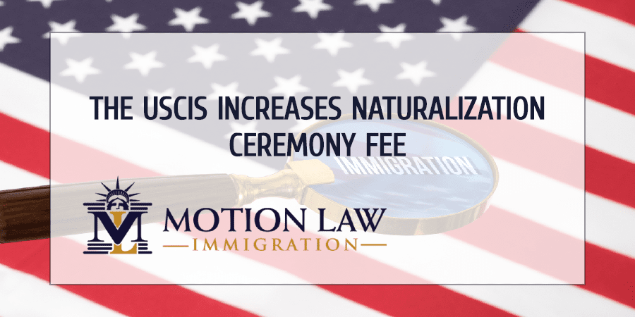 More than 80% increase in naturalization ceremonies fee