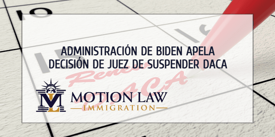 Biden cumple promesa de apelar la decisión sobre DACA