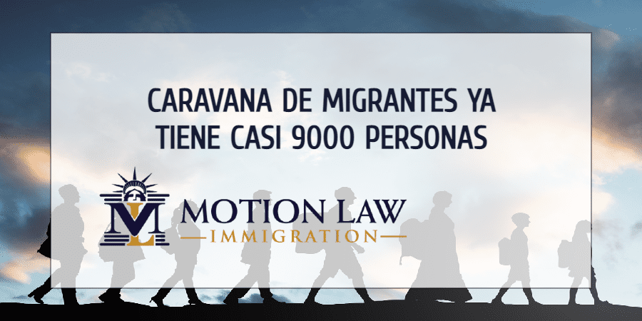 Ahora hay casi 9000 personas en la caravana de migrantes