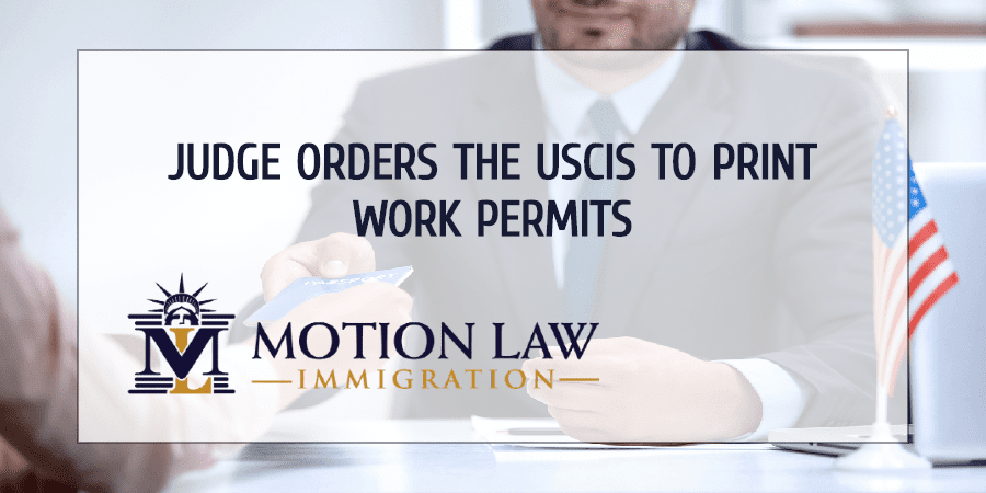 The USCIS has 7 days to print pending work permits