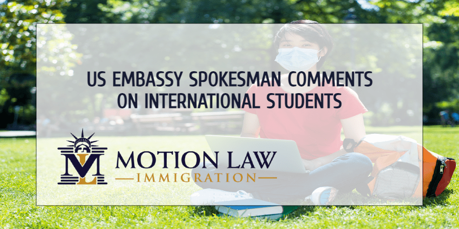 Embassy spokesman in Beijing comments on student visa restrictions